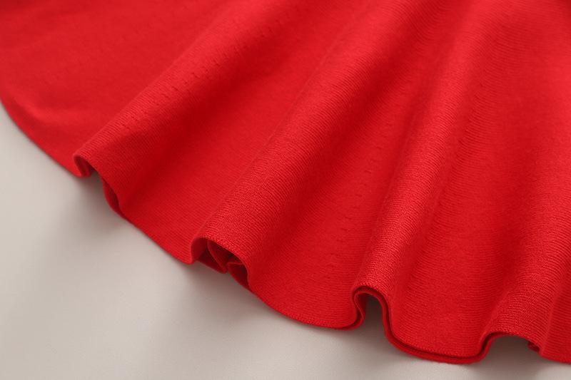 Pull à col inversé pour enfants, robe tricotée à la mode, style occidental, coupe cintrée, grande fille_voghion.com