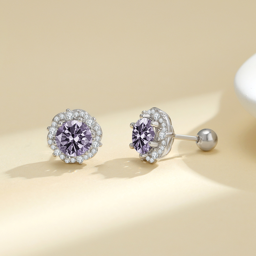귀걸이 퍼플 다이아몬드(1캐럿+1캐럿)