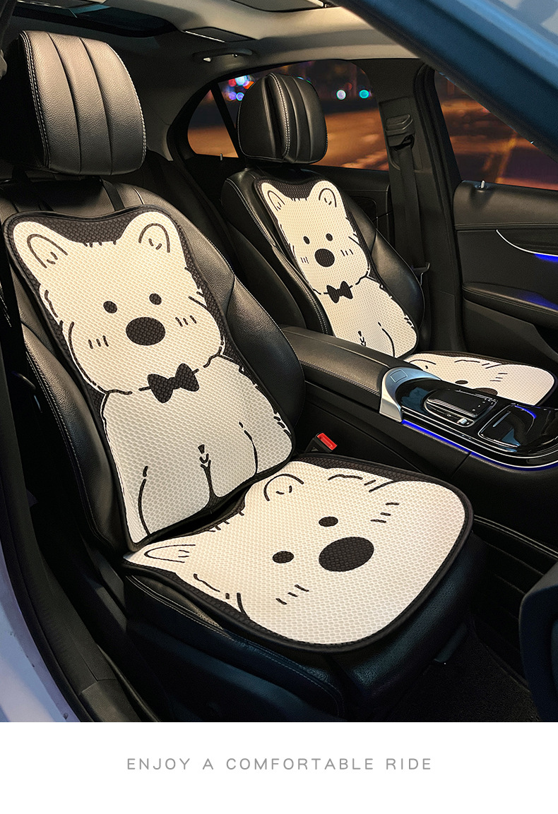 Car Seat Cushion Universal for All Seasons, Comfortable Cushion 2025 New Model, Cute Puppy Car Interior Rear Seat Cover, Cute Style