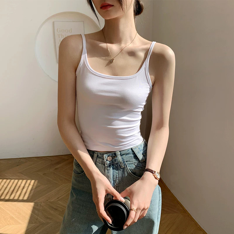 Black U-Neck Beautiful Back Camisole for Women 2026 New Style Pure Cotton Sexy Short Base Layer Top for Petite Figures Black U-Neck Beautiful Back Camisole for Women 2026 New Style Pure Cotton Sexy Short Base Layer Top for Petite Figures