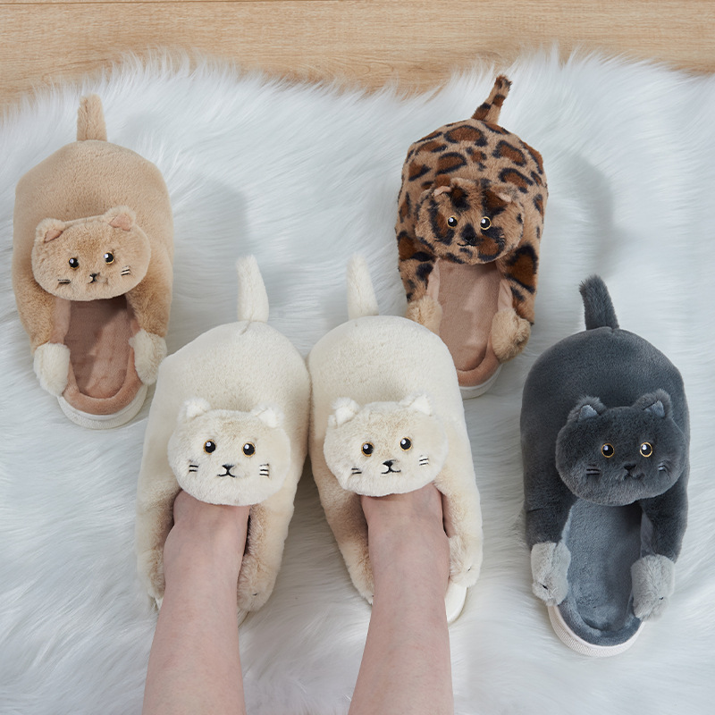 Women's Winter Cotton Slippers with Thick Soles for Home Use, Cute Indoor Slippers, 2022 New Plush Warm Slippers