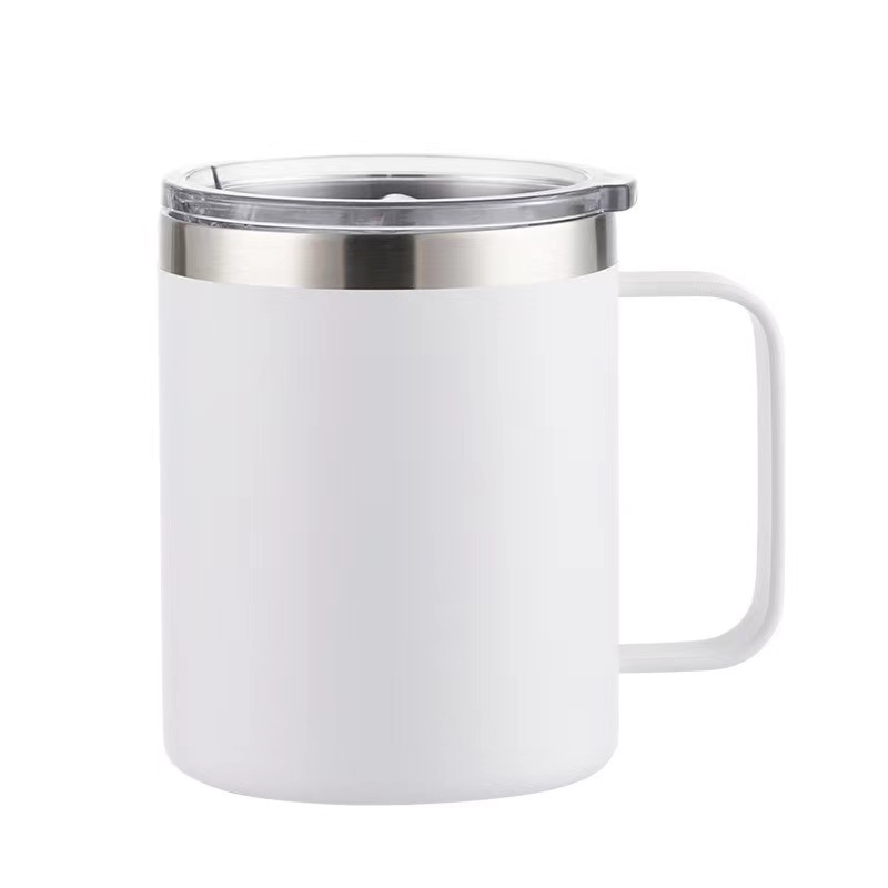 12oz con mango de taza de acero inoxidable 304 taza de oficina de aislamiento térmico taza de cerveza de café de hielo botella térmica