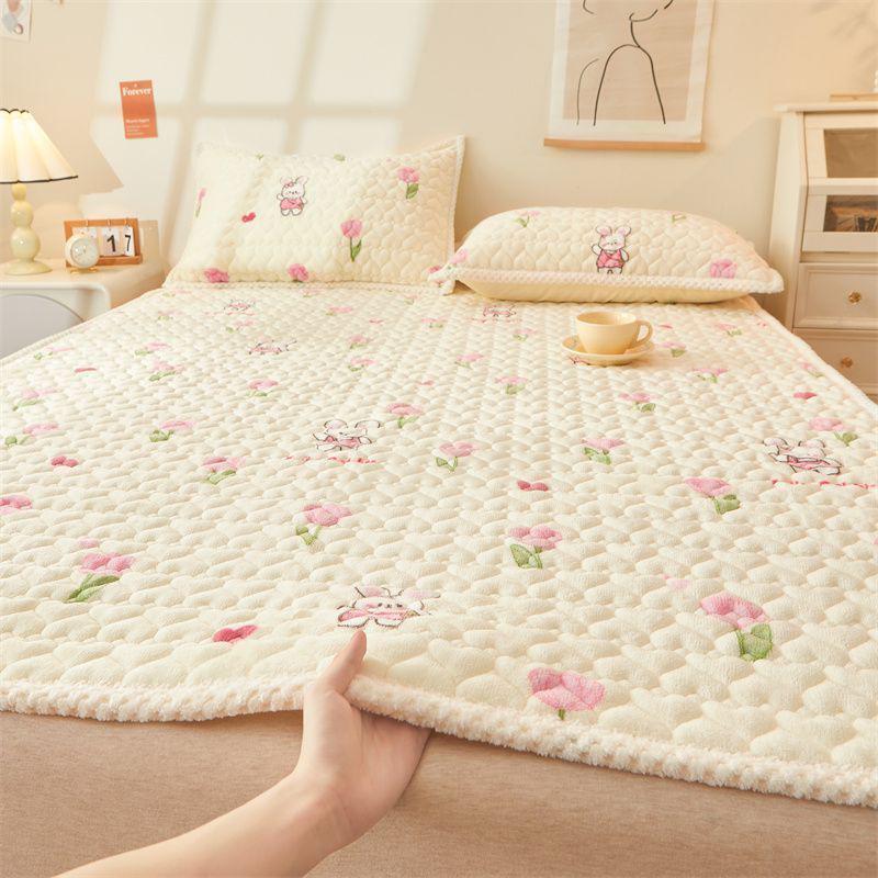 Milk Velvet Mattress Household Dormitory Special Non-slip Mattress Foldable Double-sided Single Thin Mat Winter