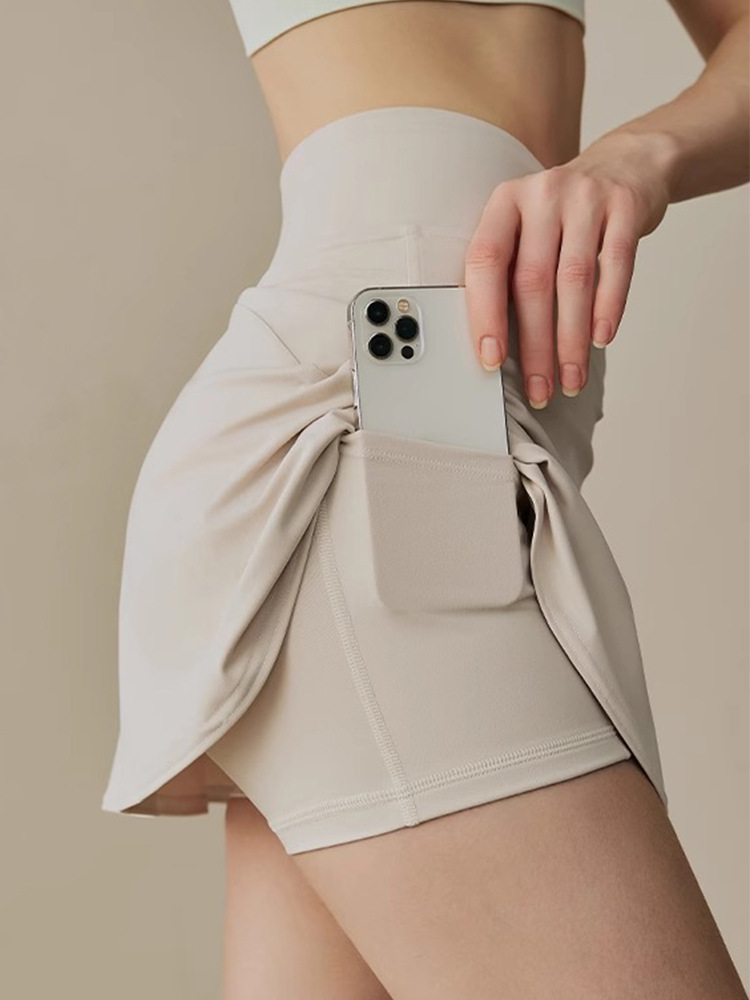 Sports Short Skirt Women's Anti-glare High Waist Outer Wear Running Fitness Tennis Badminton Skirt Yoga Clothing Skirt for Summer