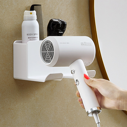 Hair dryer holder without drilling, bathroom wall-mounted hair dryer stand, shower room hair dryer storage rack, hairdryer stand