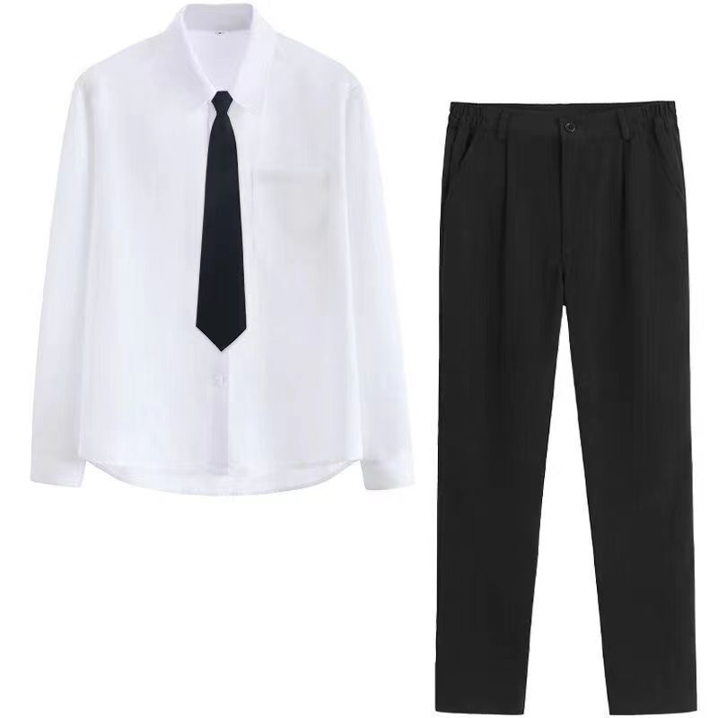 Wholesale White Shirt Black Pants Suit Junior High School High School University Uniform Class Uniform Performance Men's and Women's Spring and Autumn Chorus Wholesale White Shirt Black Pants Suit Junior High School High School University Uniform Class Uniform Performance Men's and Women's Spring and Autumn Chorus