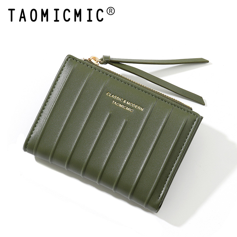 26 años de nuevo comercio exterior de alto nivel dos plegables cremallera bolsa de cambio de moda mujer gran capacidad bolsa de tarjetas PU