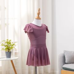 子供のダンス服の女性の中国のダンス服の練習服の体操服の女の子の夏の長い半袖のダンスのバレエ服のネットの糸