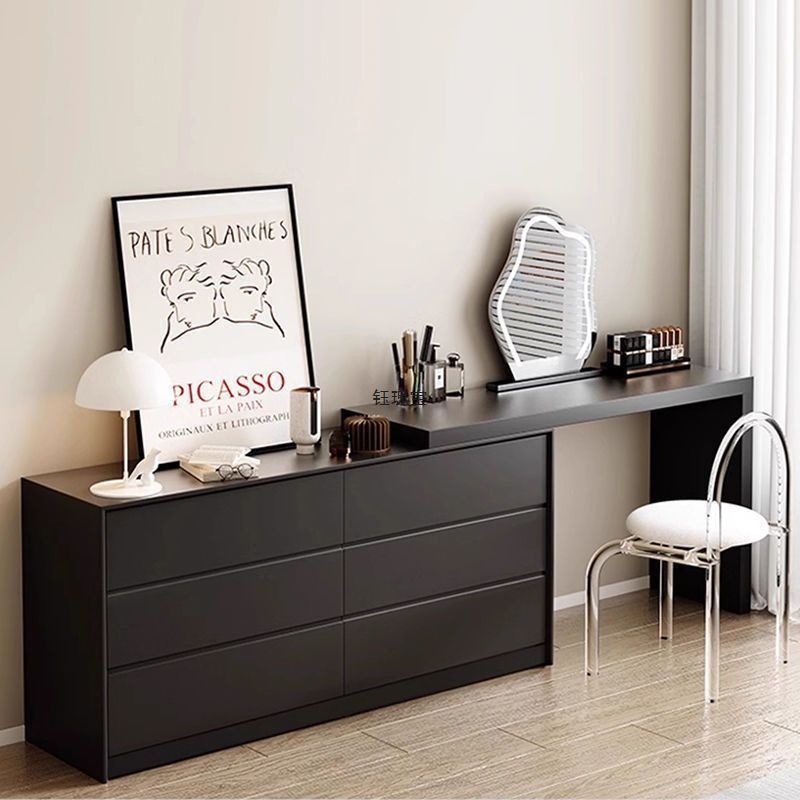 Dressing Table Modern Simple Cupboard Integrated Makeup Cabinet Small Apartment Light Luxury High-End Retractable Makeup Table Storage Cabinet