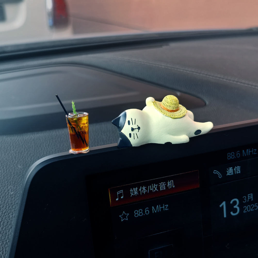 Adornos de coche de la serie de café americano, decoración de la pantalla de la consola central del coche, suministros de coche, mini adornos pequeños