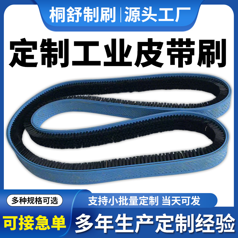 现货尼龙除尘皮带刷鞋底清洁机皮带刷工业用皮带毛刷橡胶条刷