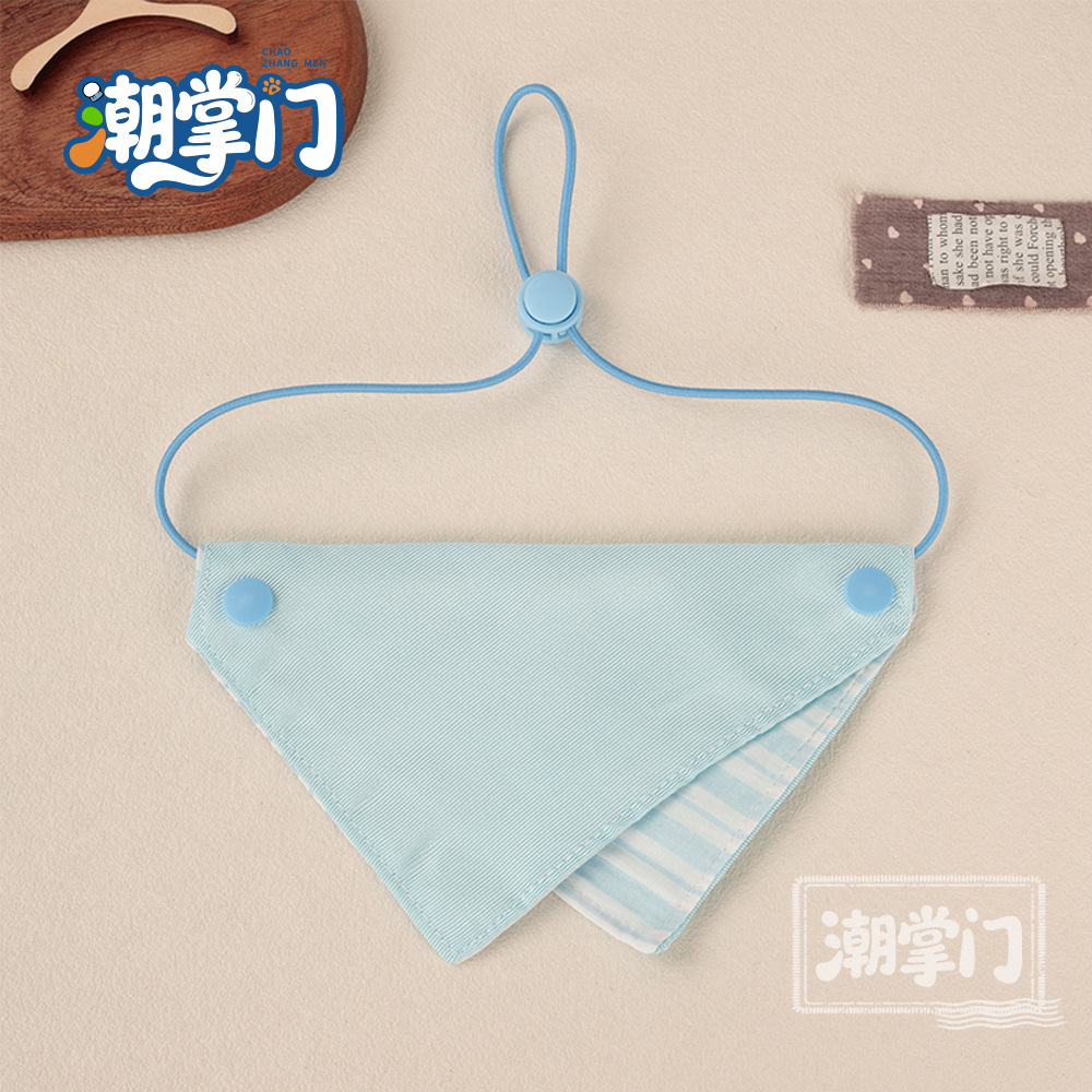 112 sea blue soft triangle scarf / S size: suitable for neck circumference 17cm-27cm