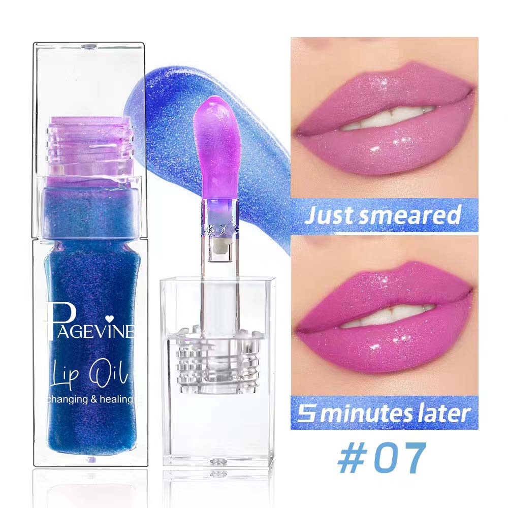 Aceite labial PAGE VINE transfronterizo que cambia de color con la temperatura, 8 colores, brillo labial que cambia de color, cuidado labial, maquillaje labial, brillo labial efecto agua