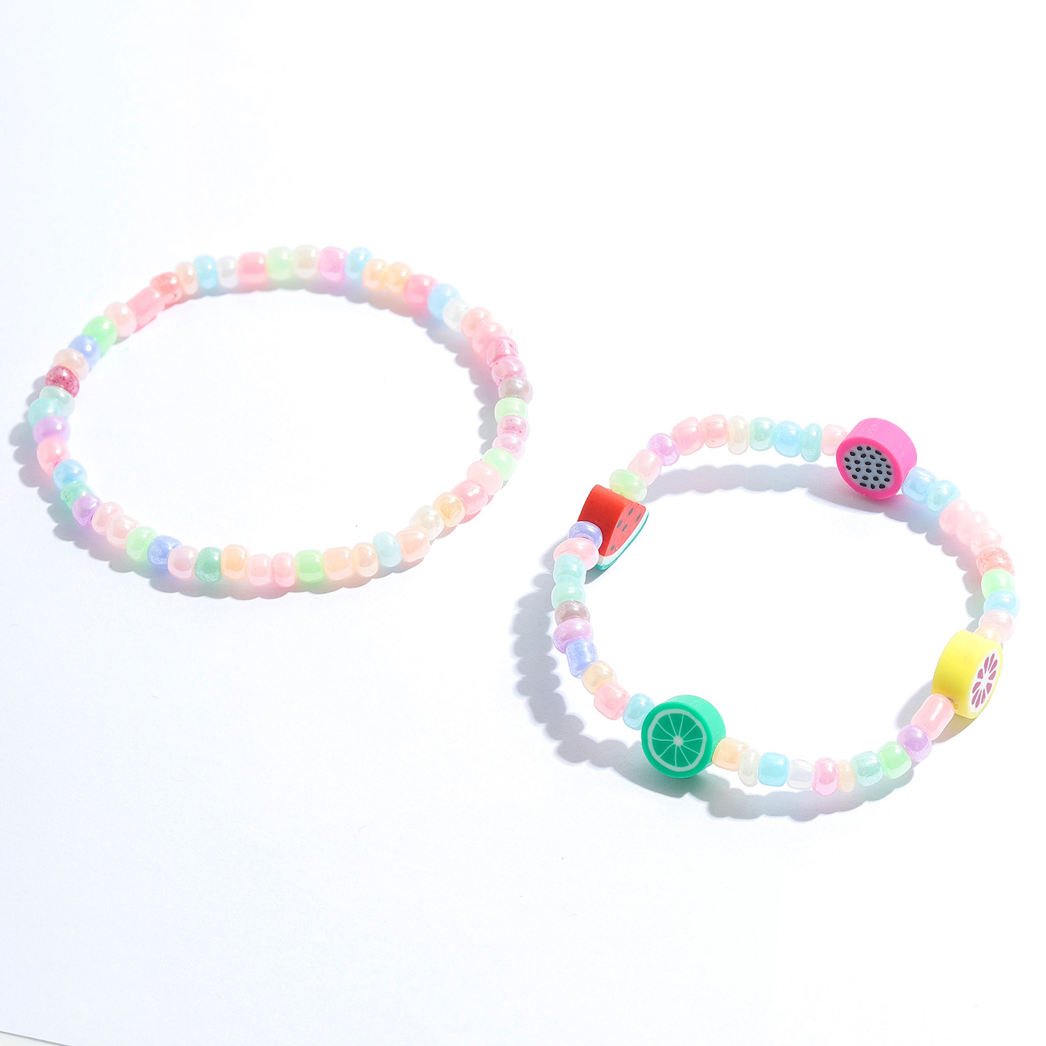 Fashion Fruit Handmade Beaded Contrasting Color Bracelet Set