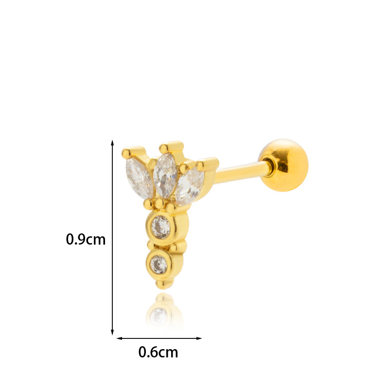Henson New Zircon Earbone Studs Stainless Steel Thin Rod Double Head Screws Twisted Ball Fashion Versatile Cartilage_voghion.com