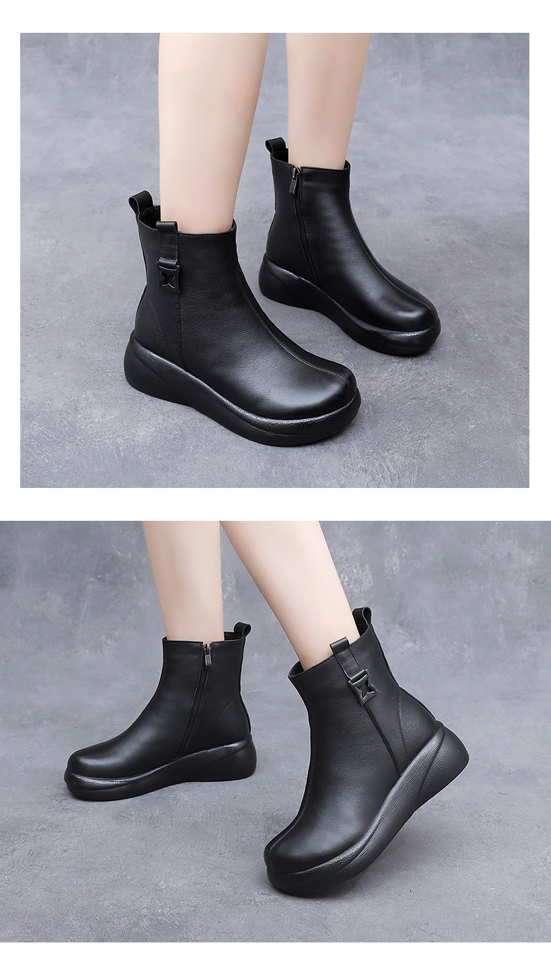 D2099 1620K BOOT CỔ THẤP NỮ JINRYUA BIG SIZE NGOẠI CỠ MÙA XUÂN THU ĐÔNG TRUNG NIÊN PHỤC CỔ CỔ ĐIỂN ĐẾ CAO GIÀY DÉP NỮ DA BÒ G05 SẢN PHẨM MỚI