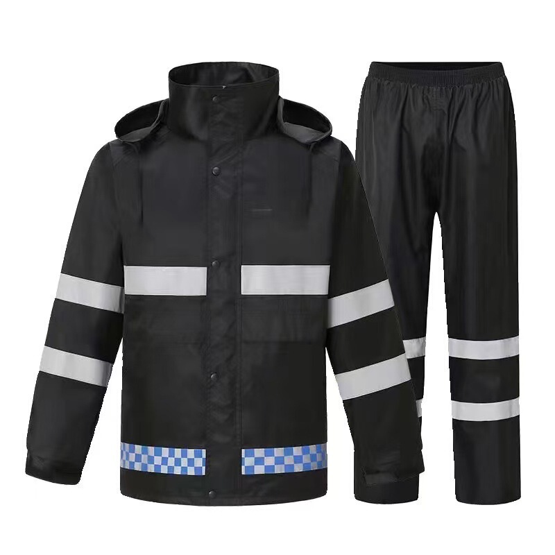 MQ two-piece raincoat and rainpants set for electric motorcycle riding, unisex, rainproof, with dual reflective strips, breathable, medium thickness MQ two-piece raincoat and rainpants set for electric motorcycle riding, unisex, rainproof, with dual reflective strips, breathable, medium thickness