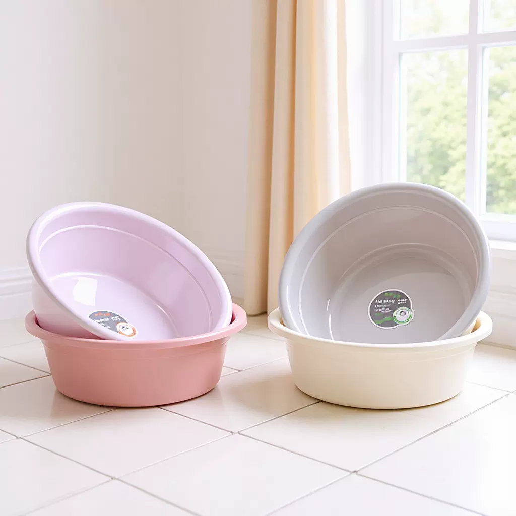 厂家批发 塑料盆家用盆子洗脸盆宿舍脸盆批发 印字logo广告礼品盆