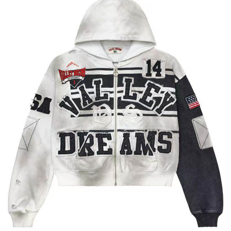 Cross-Border European and American 2026 American-Style Graffiti Print Unisex Loose Casual Zip-Up Hoodie Trendy Brand Amazon