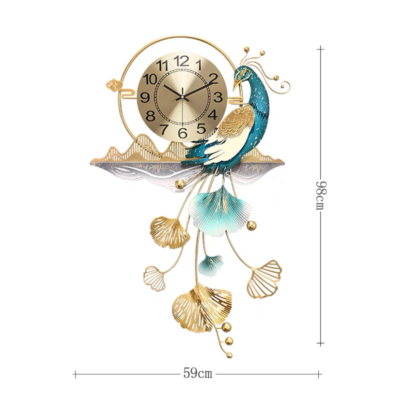 Reloj de pared decorativo diseño pavo real creativo minimalista – para sala de estar o fondo de casa de familia, venta en Amazon.