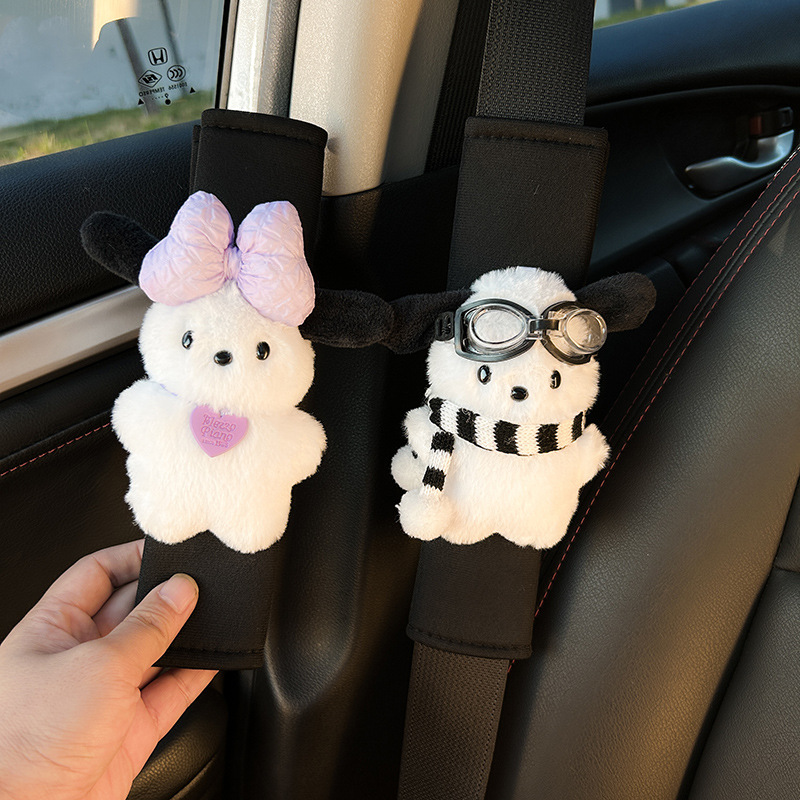 Cubierta de hombro con correa de coche, funda decorativa de condón lindo, cuello suave y anti-estrangulado, pareja, protección de coche, mujer