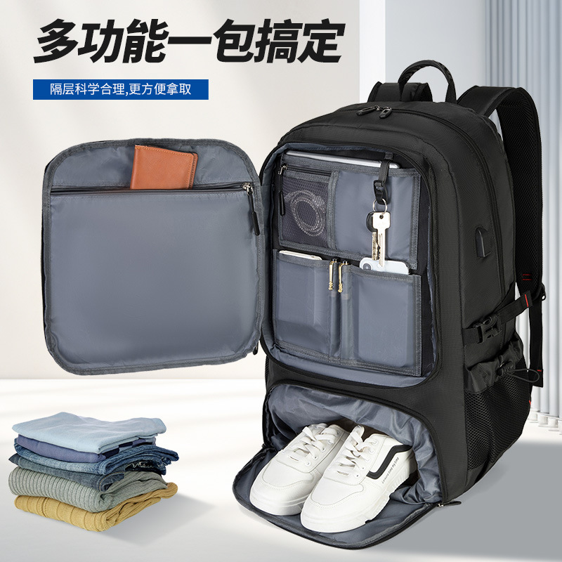 Cross-border business trip men's backpack, extra-large capacity sports outdoor mountaineering bag, luggage bag, multifunctional backpack
