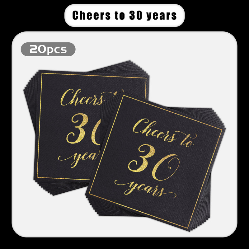 [ready Stock] Amazon Black Gold Year Old Holiday Party Napkin