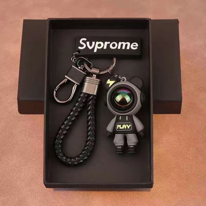 Cross-Border Popular Couple Astronaut Keychain, Cute Cartoon Car Pendant, Backpack Decoration, High-Value Trendy Toy