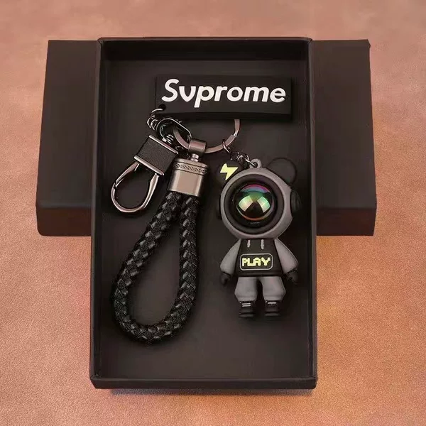 Cross-Border Popular Couple Astronaut Keychain, Cute Cartoon Car Pendant, Backpack Decoration, High-Value Trendy Toy