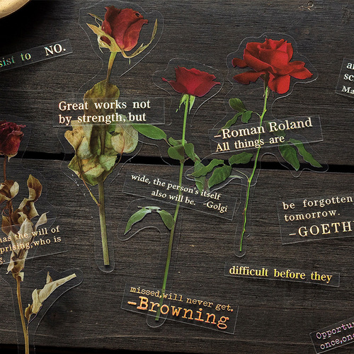 Sugar Poetry 3D Gold Foil Sticker Text Note Series DIY Journal Decoration Base Material Collage Sticker 4 Styles