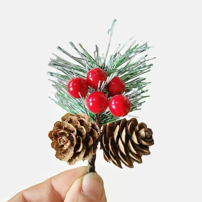アマゾン熱売松針松果小花束クリスマスクリスマスツリー装飾ギフトボックスDIY部品写真撮影道具|undefined