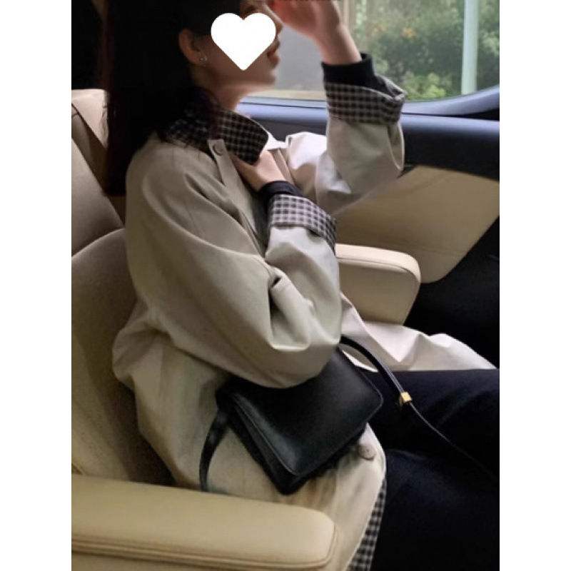 卡其色风衣女单排扣春秋新款英伦风韩版|undefined