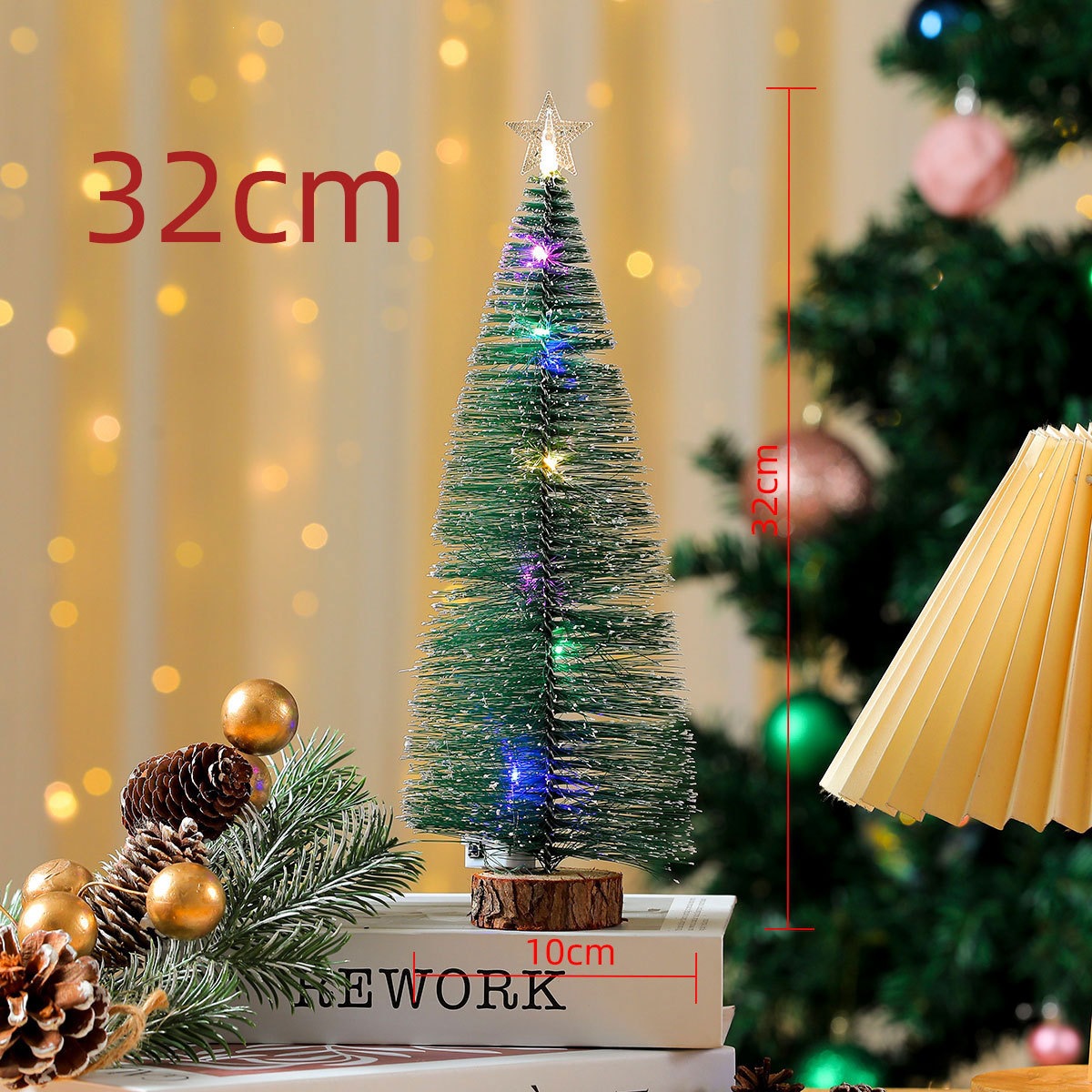 Mini Árbol de Navidad de Escritorio de PVC Decorativo