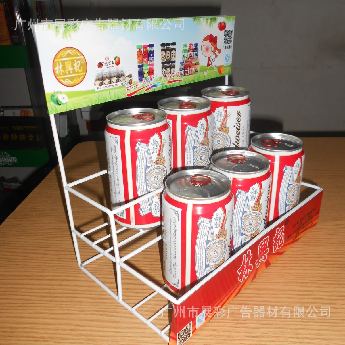金属铁线展示架 易拉罐饮料促销陈列架2层/3层台式饮品展示架货架