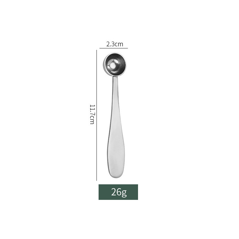 Stainless Steel Measuring Thickened Coffee Bean Scoop With Scale, Long-handled Kitchen Salt Control Fish Ball Baking_voghion.com