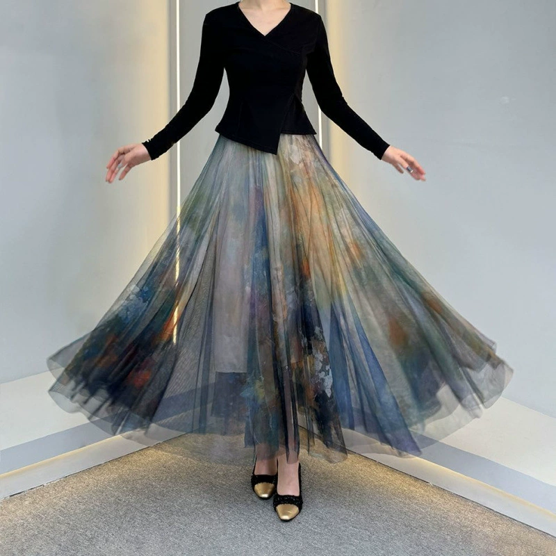 [Весенне-летний новый стиль] 20 штук большой юбки на 720 градусов, новая юбка с 5D принтом, высококачественная сетчатая юбка