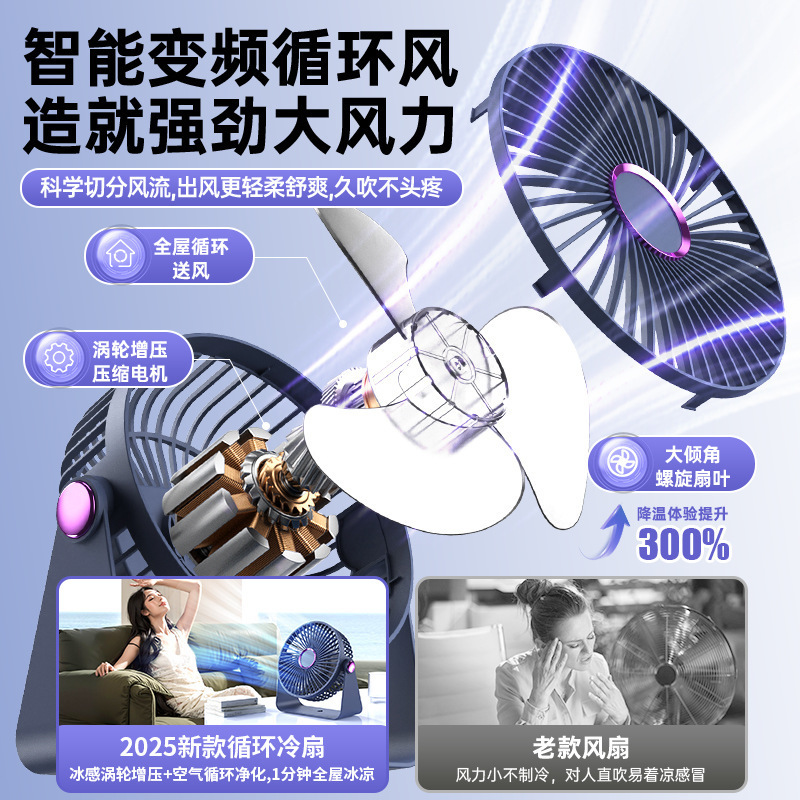 国境を越えた25年新しいオフィスデスクトップファン強風ライトライトポータブル学生寮扇風機|undefined