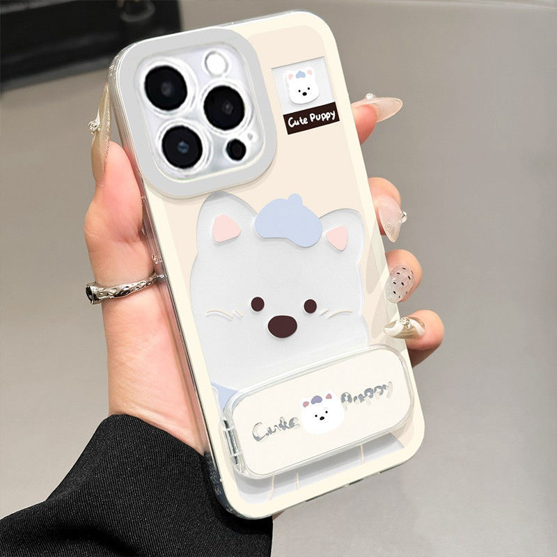 かわいいウエストハイランド子犬スタンド Apple 16 携帯電話ケース iphone15 保護カバー 14 オールインクルーシブ 13 ソフトケースに適しています|undefined