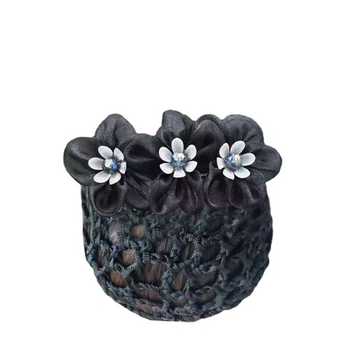 Hairdresser female professional Korean jewelry nurse stewardess bank detachable hairnet mesh bag hairpin back of head headwear