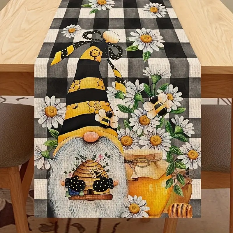 Transfronterizo corredor de mesa de lino nueva Pascua lindo decorativo creativo impreso mesa de comedor paño decorativo mantel de cocina