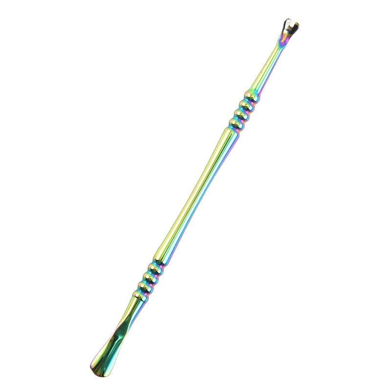 Nuevo color mágico manicura acero empuje piel muerta empuje removedor de uñas empujador de uñas doble cabeza doble uso manicura herramienta traje transfronterizo