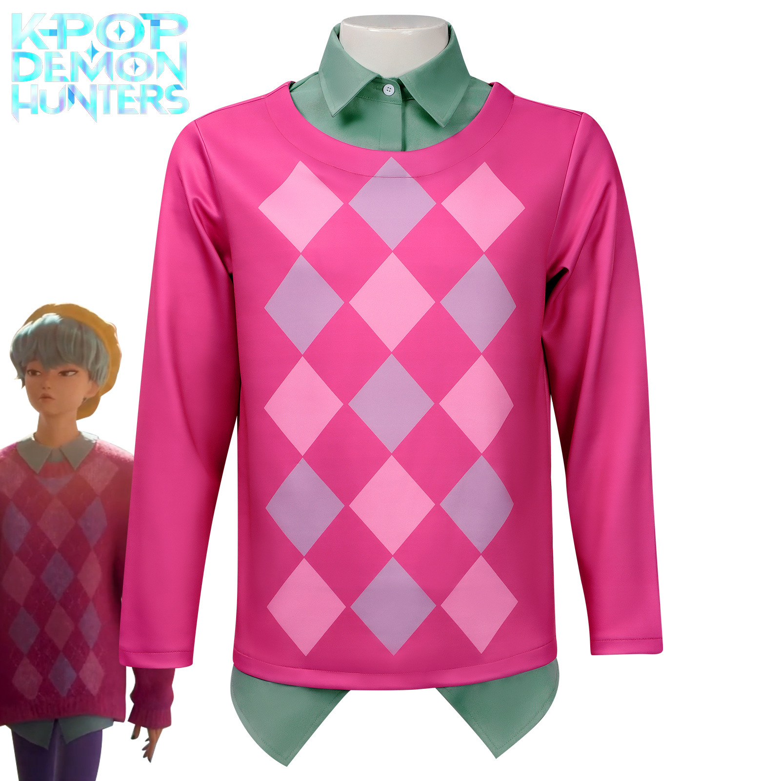 Camisa Estampada de Cosplay Anime de Poliéster para Hombre para Actuaciones y Fiestas