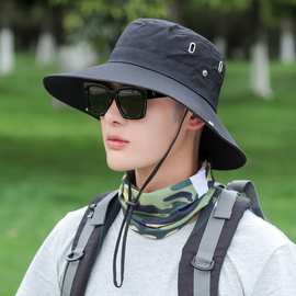 帽子男士夏季渔夫帽户外帽透气遮阳帽大檐太阳帽登山钓鱼帽子