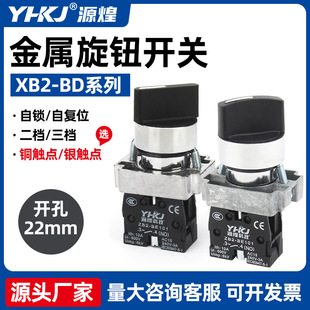 Knob button switch XB2-BD21C BD33 self-locking ZB2 transfer switch BD2522mm Yuanhuang wholesale