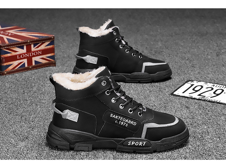 Herren Winter Schneestiefel Wasserdicht Rutschfest High-Top Thermogefüttert Freizeitschuhe Für Outdoor-Wandern_voghion.com