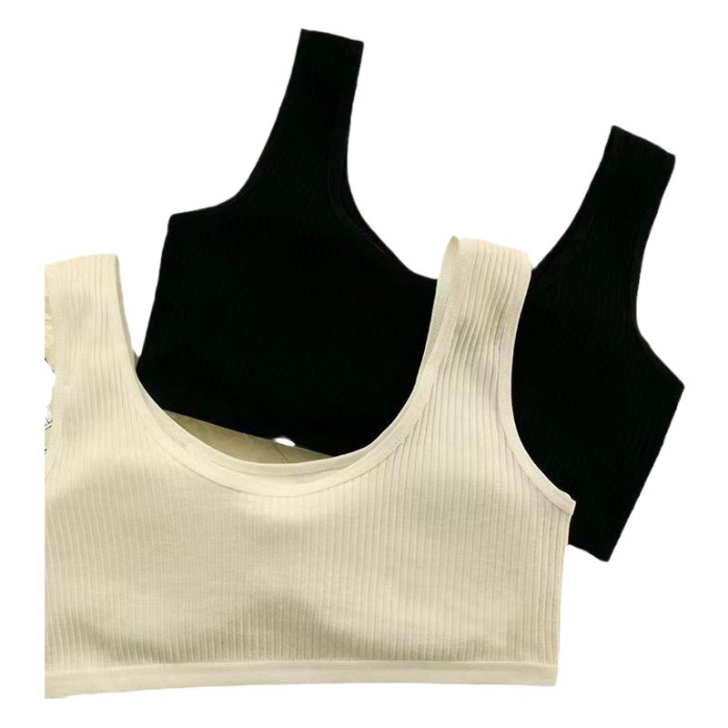 Нижнее белье Женское хлопковое развитие периода учащихся средних школ Обернутая грудь для девочек, спортивный противоударный маленький бюстгальтер с U-образным верхом