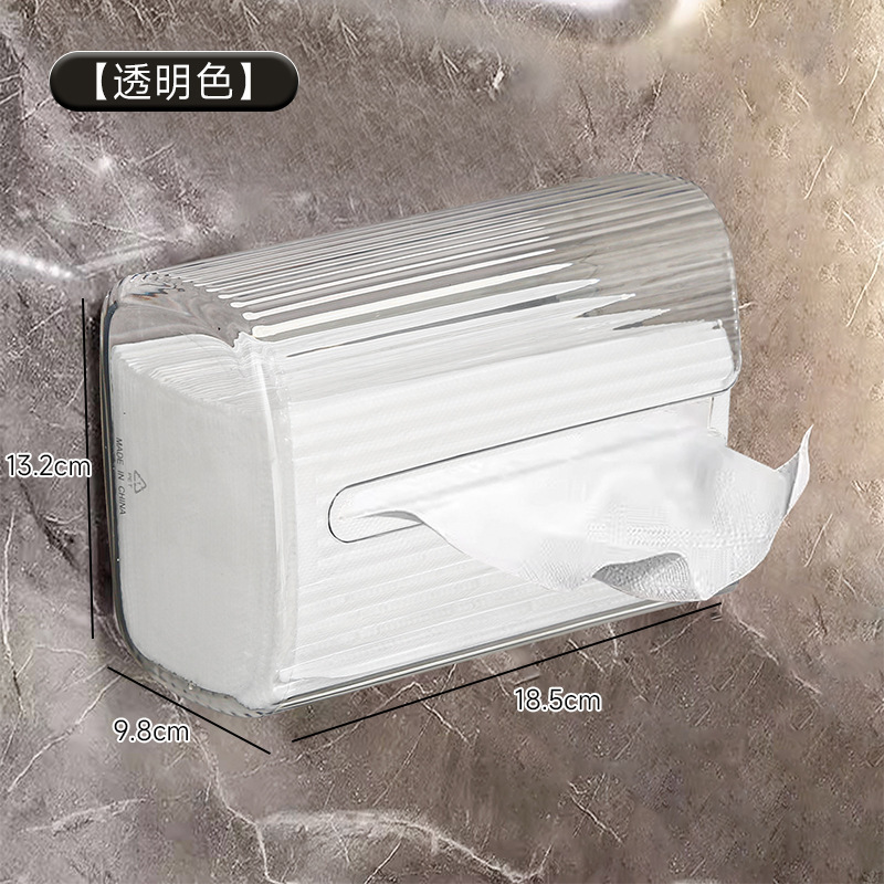Caja de pañuelos Caja de papel higiénico impermeable montada en la pared del baño, inodoro sin perforación, papel higiénico, rollo de papel, estante de papel
