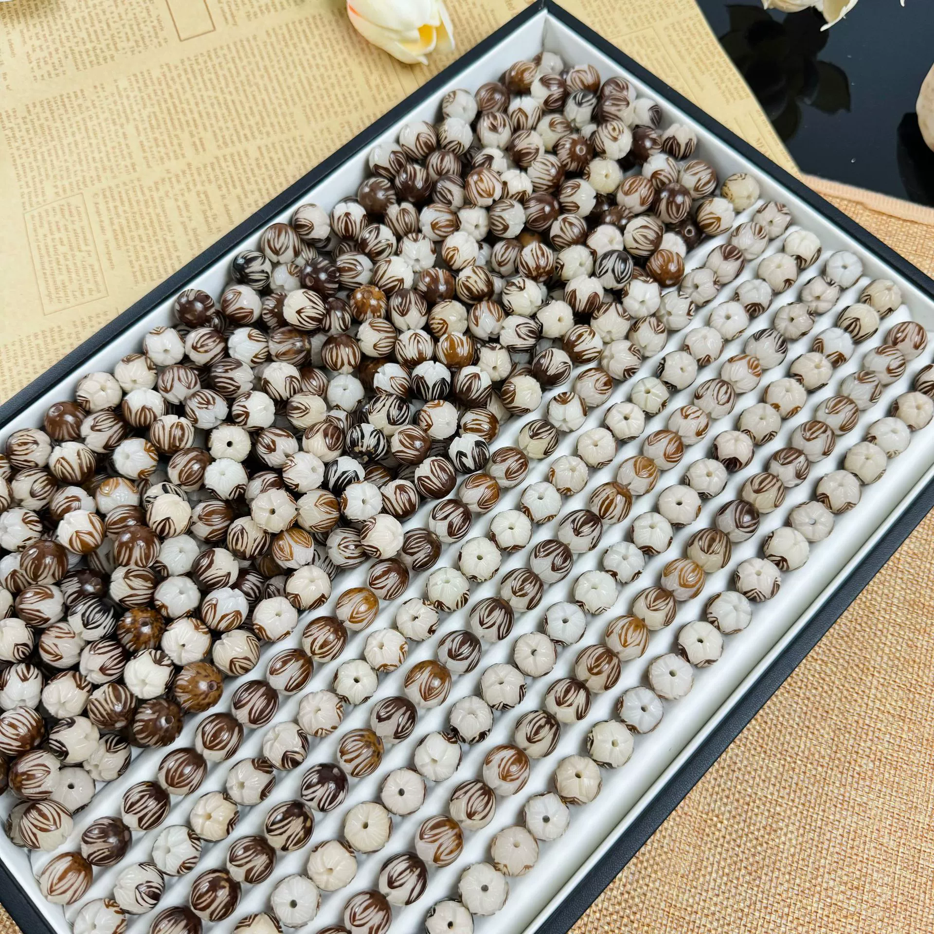 Ручная резьба с кожурой Бодхи корень лотоса разбросанные бусы аксессуары