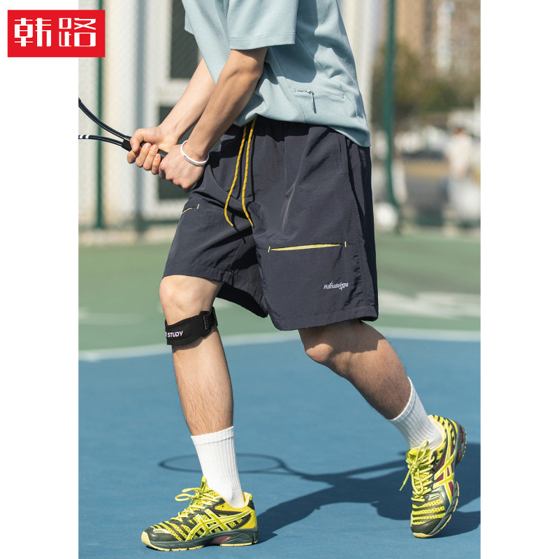 Casual Sports Shorts, New Summer Style, Contrasting Color Design, Pockets, Drawstring, Versatile, Loose Fit, Outdoor Beach Shorts Q Casual Sports Shorts, New Summer Style, Contrasting Color Design, Pockets, Drawstring, Versatile, Loose Fit, Outdoor Beach Shorts Q