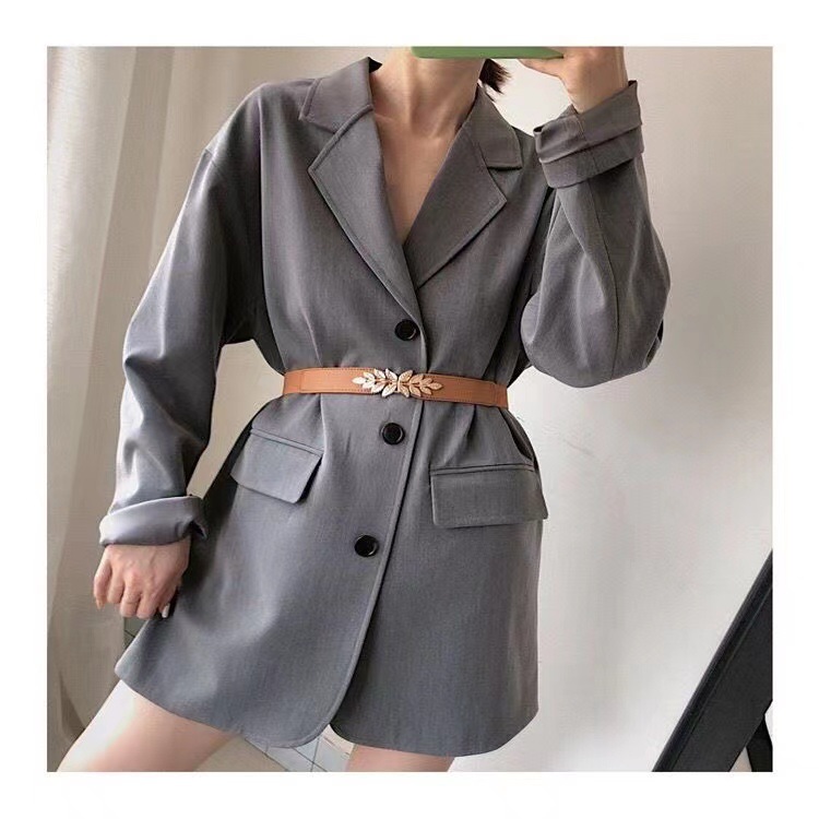 Simple Style Leaves Pu Leather Elastic Band Women's Leather Belts 1 Piece display picture 1